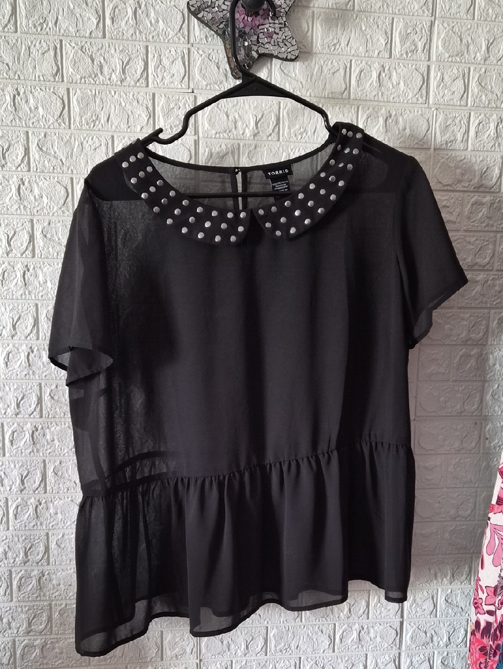 torrid sheer top with studs